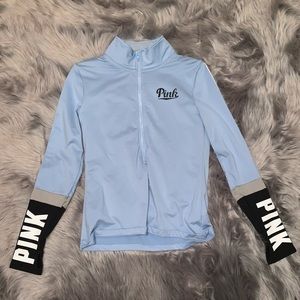 Blue pink brand quarter zip